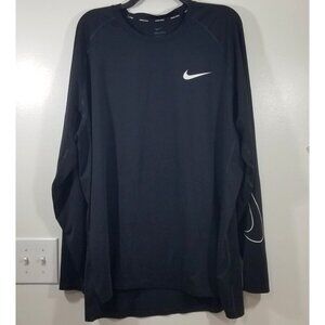 Nike Pro Dri-Fit Slim Fit Black Long Sleeve Shirt XXL 2XLPolyester